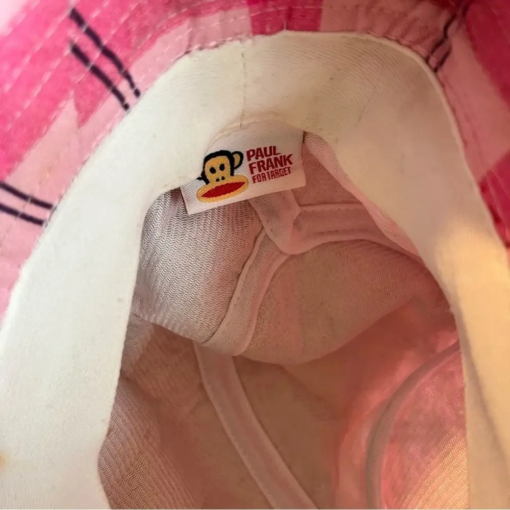 Paul Frank Pink Bucket Hat Plaid 2000s Y2K Vintage Cotton Kidcore Girls One Size